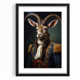 Regal Antelope in Military Attire - Unique Anthropomorphic Wall Art