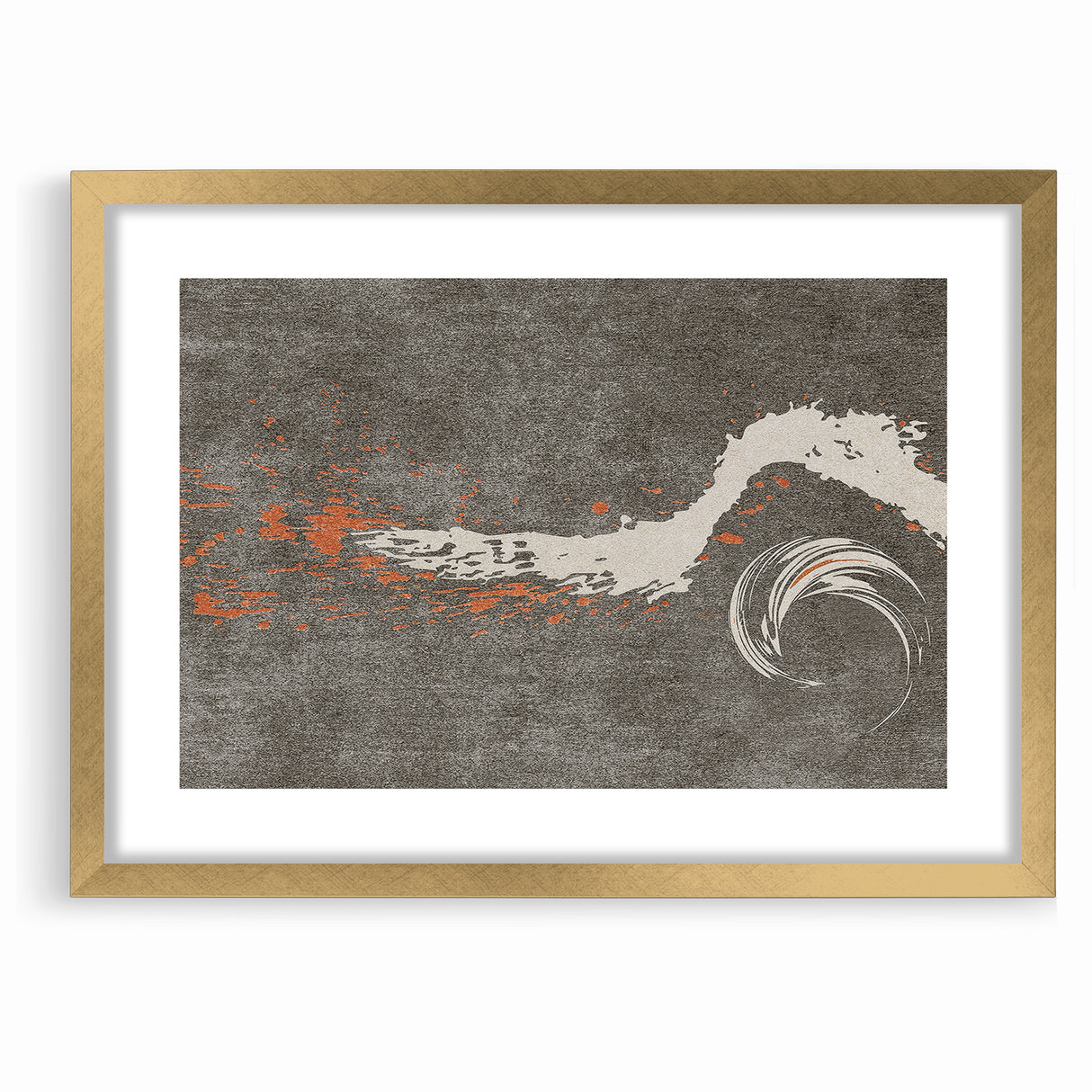 Dynamic Abstract Art with Flowing Brush Strokes on Canvas