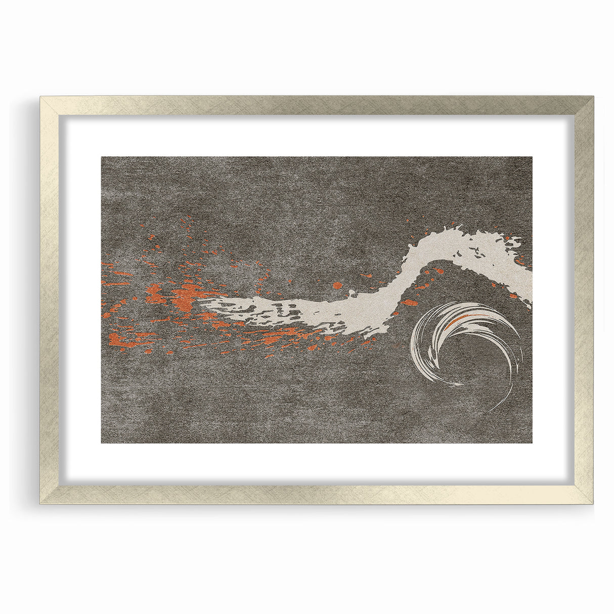 Dynamic Abstract Art with Flowing Brush Strokes on Canvas