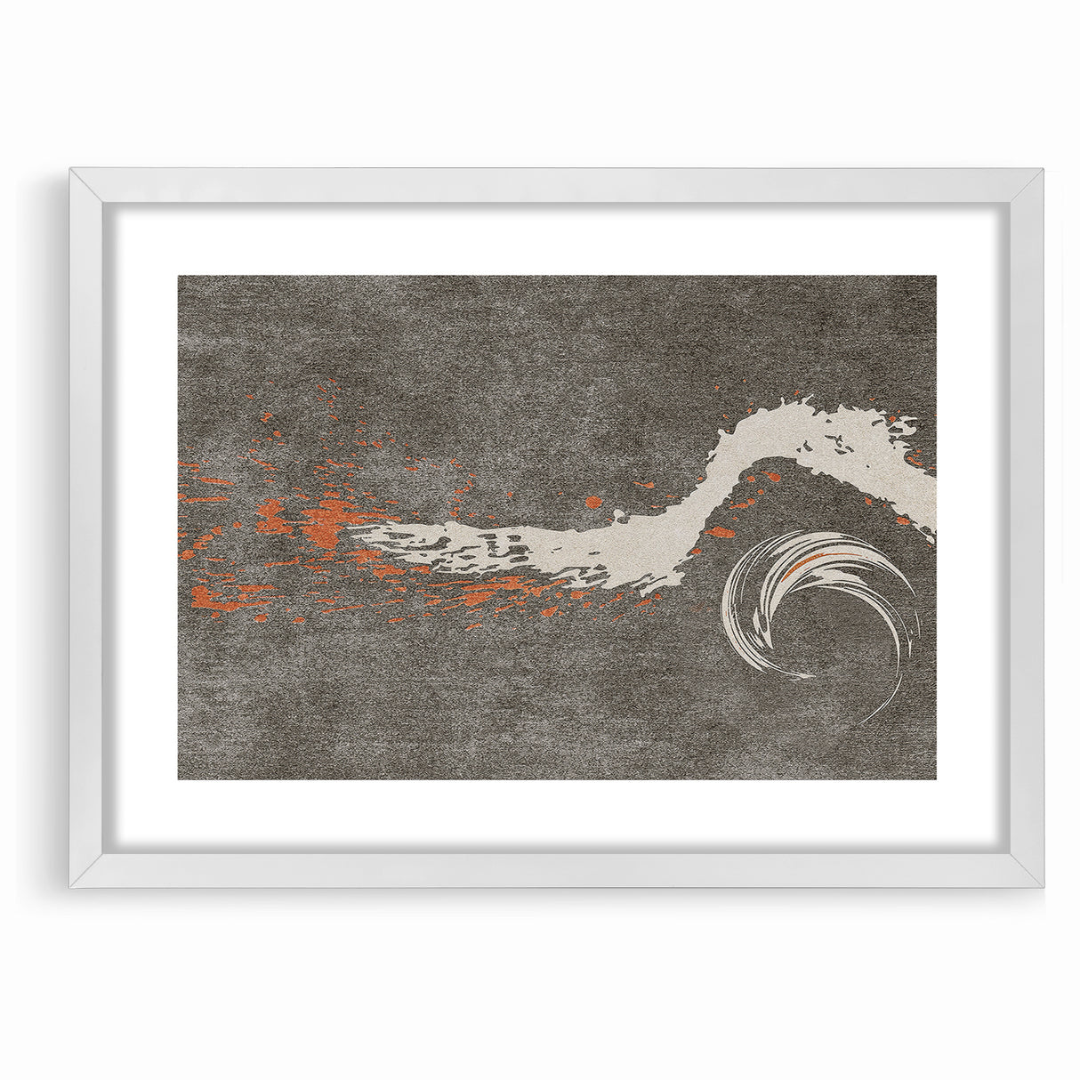 Dynamic Abstract Art with Flowing Brush Strokes on Canvas
