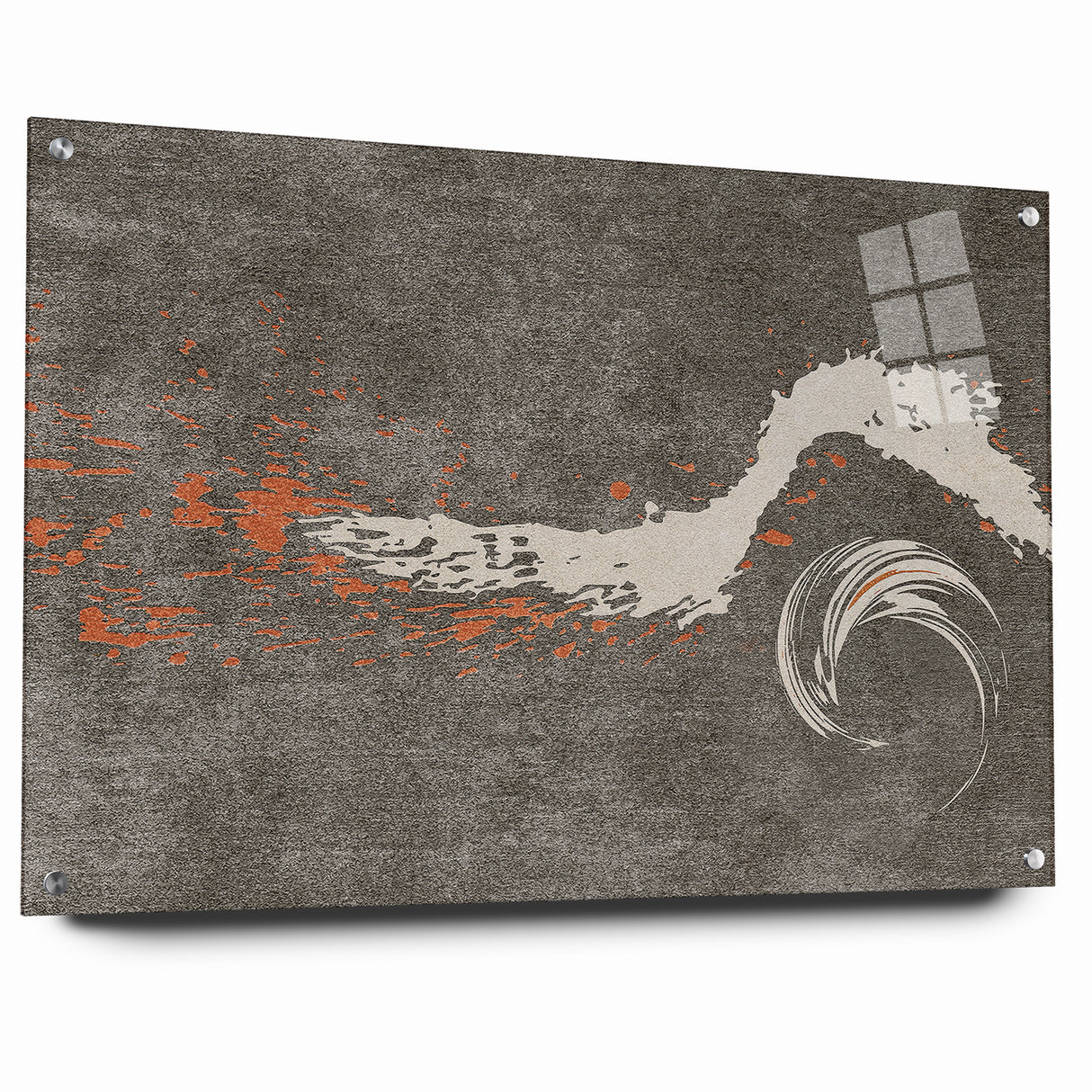 Dynamic Abstract Art with Flowing Brush Strokes on Canvas