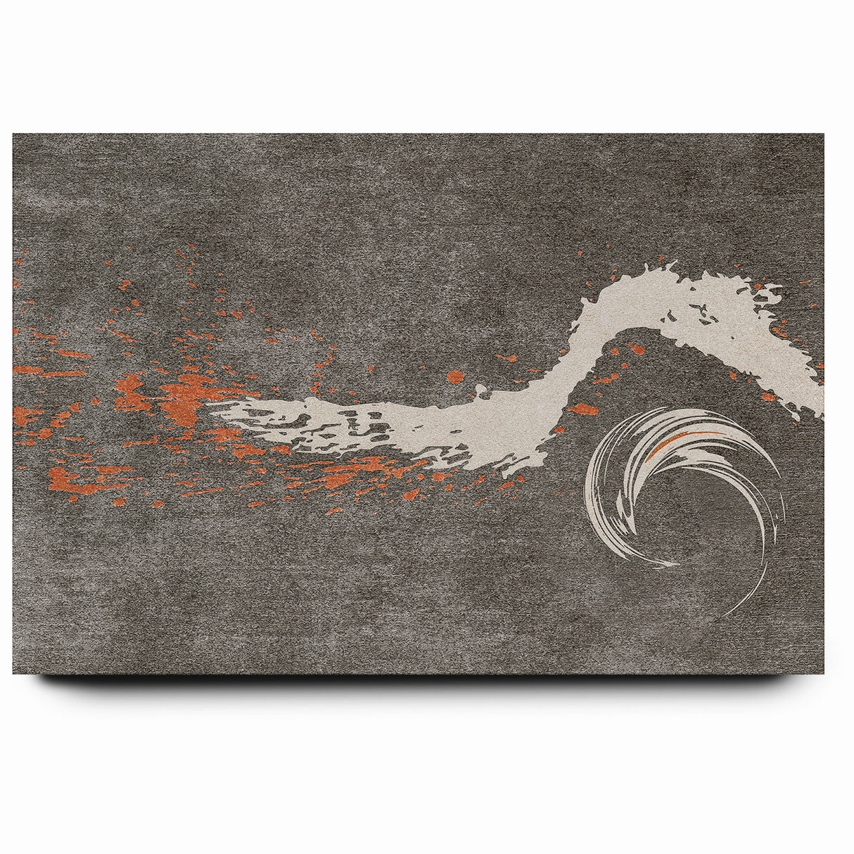 Dynamic Abstract Art with Flowing Brush Strokes on Canvas