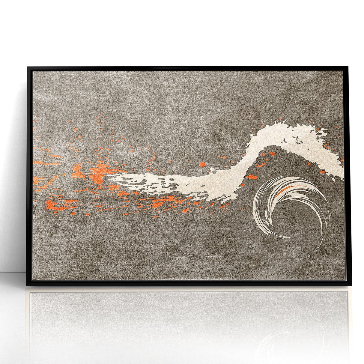 Dynamic Abstract Art with Flowing Brush Strokes on Canvas