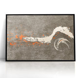 Dynamic Abstract Art with Flowing Brush Strokes on Canvas