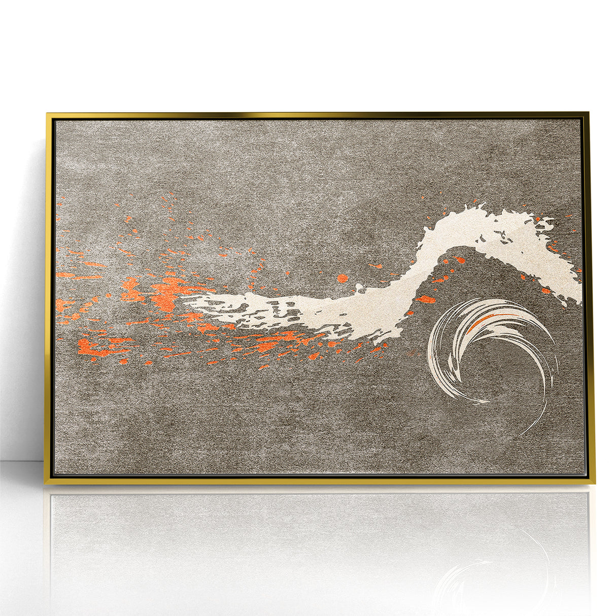 Dynamic Abstract Art with Flowing Brush Strokes on Canvas