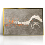Dynamic Abstract Art with Flowing Brush Strokes on Canvas