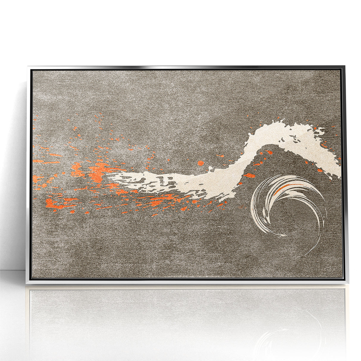 Dynamic Abstract Art with Flowing Brush Strokes on Canvas