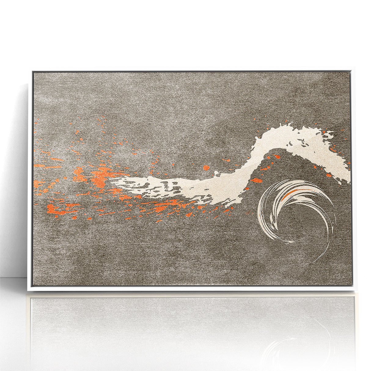Dynamic Abstract Art with Flowing Brush Strokes on Canvas