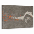 Dynamic Abstract Art with Flowing Brush Strokes on Canvas