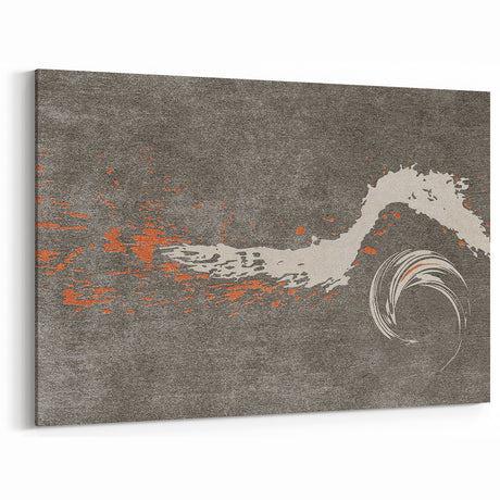 Dynamic Abstract Art with Flowing Brush Strokes on Canvas