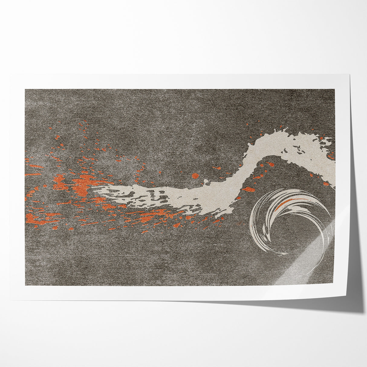 Dynamic Abstract Art with Flowing Brush Strokes on Canvas
