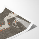 Dynamic Abstract Art with Flowing Brush Strokes on Canvas