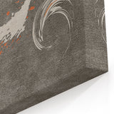 Dynamic Abstract Art with Flowing Brush Strokes on Canvas