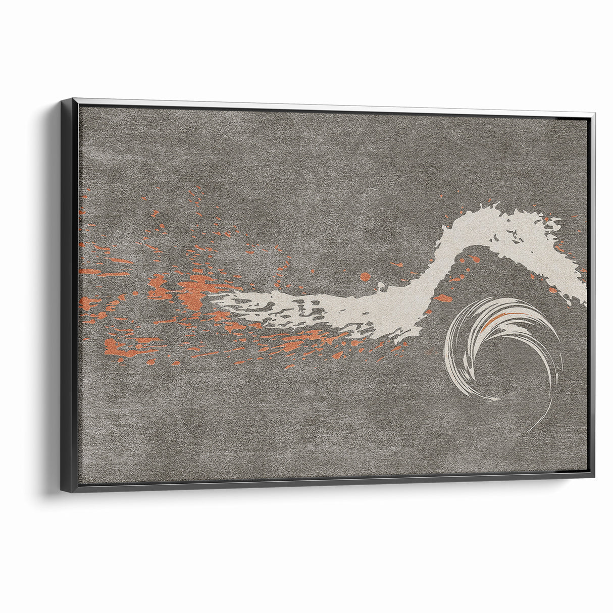 Dynamic Abstract Art with Flowing Brush Strokes on Canvas