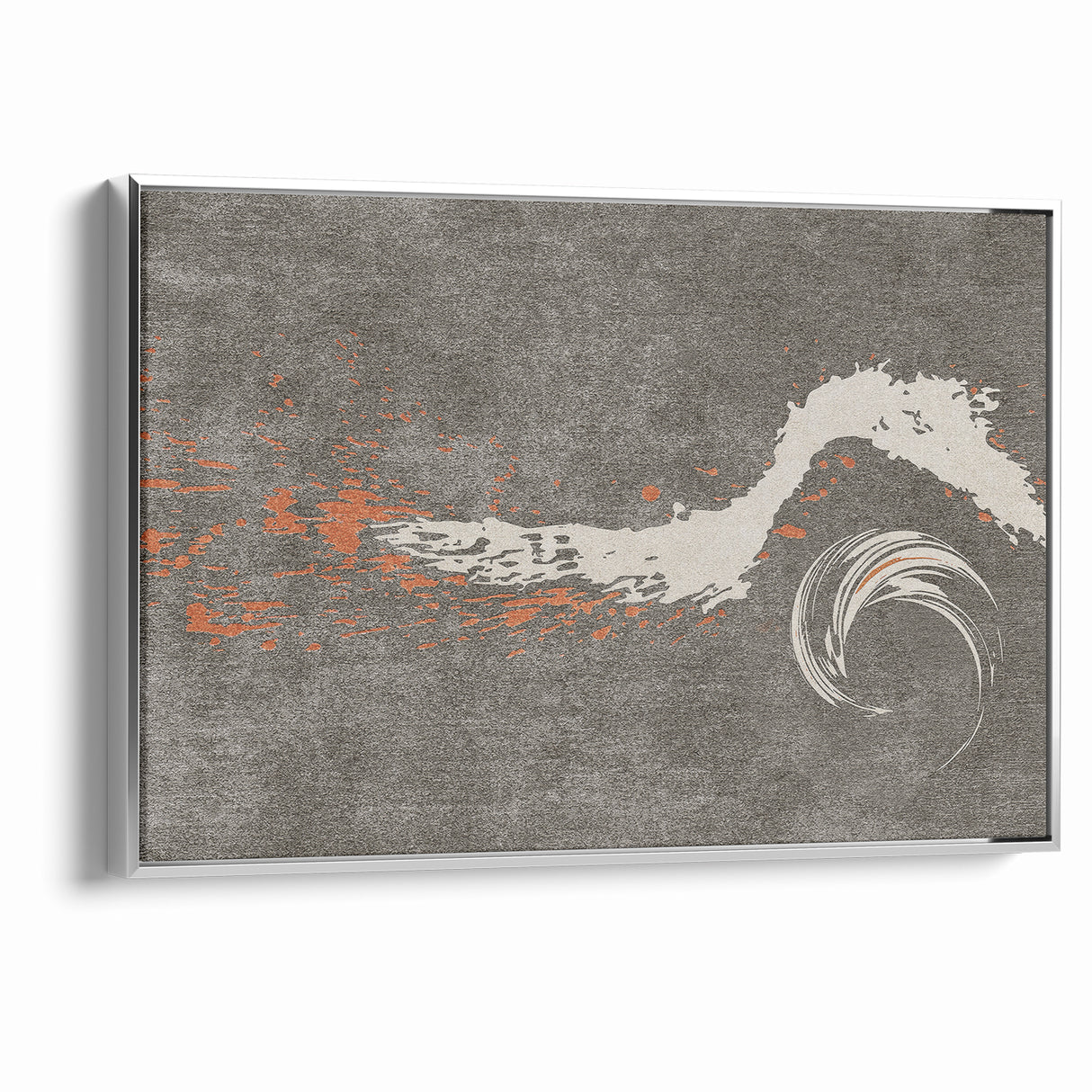 Dynamic Abstract Art with Flowing Brush Strokes on Canvas