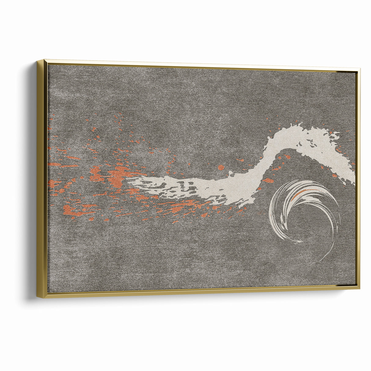 Dynamic Abstract Art with Flowing Brush Strokes on Canvas