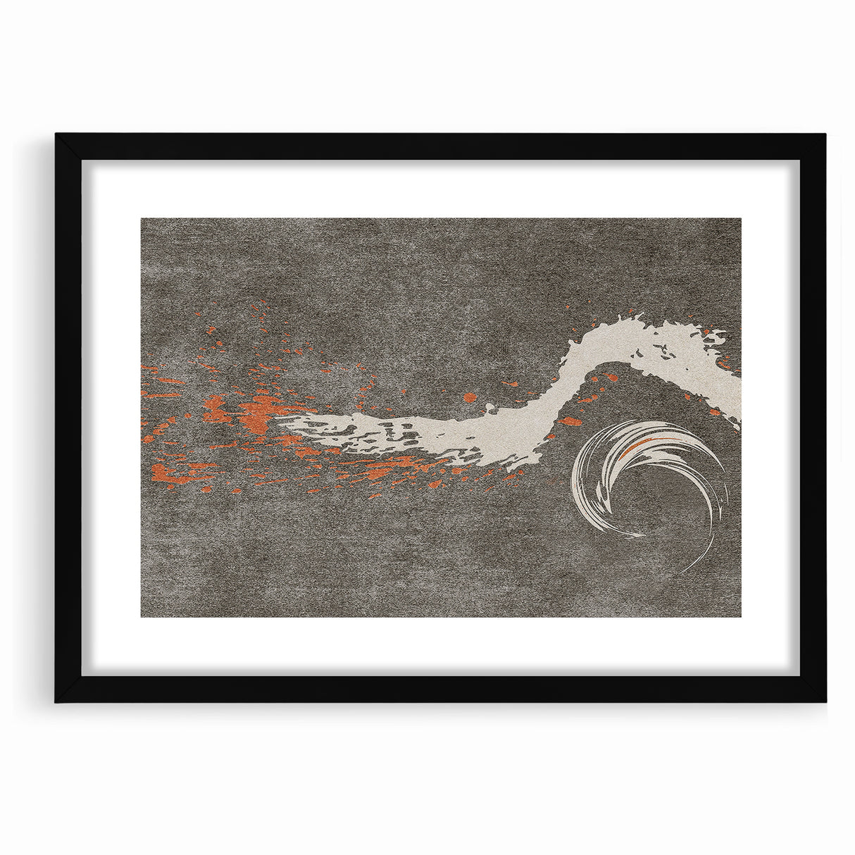 Dynamic Abstract Art with Flowing Brush Strokes on Canvas