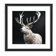 Majestic White Antelope with Regal Antlers - Elegant Wall Art Decor