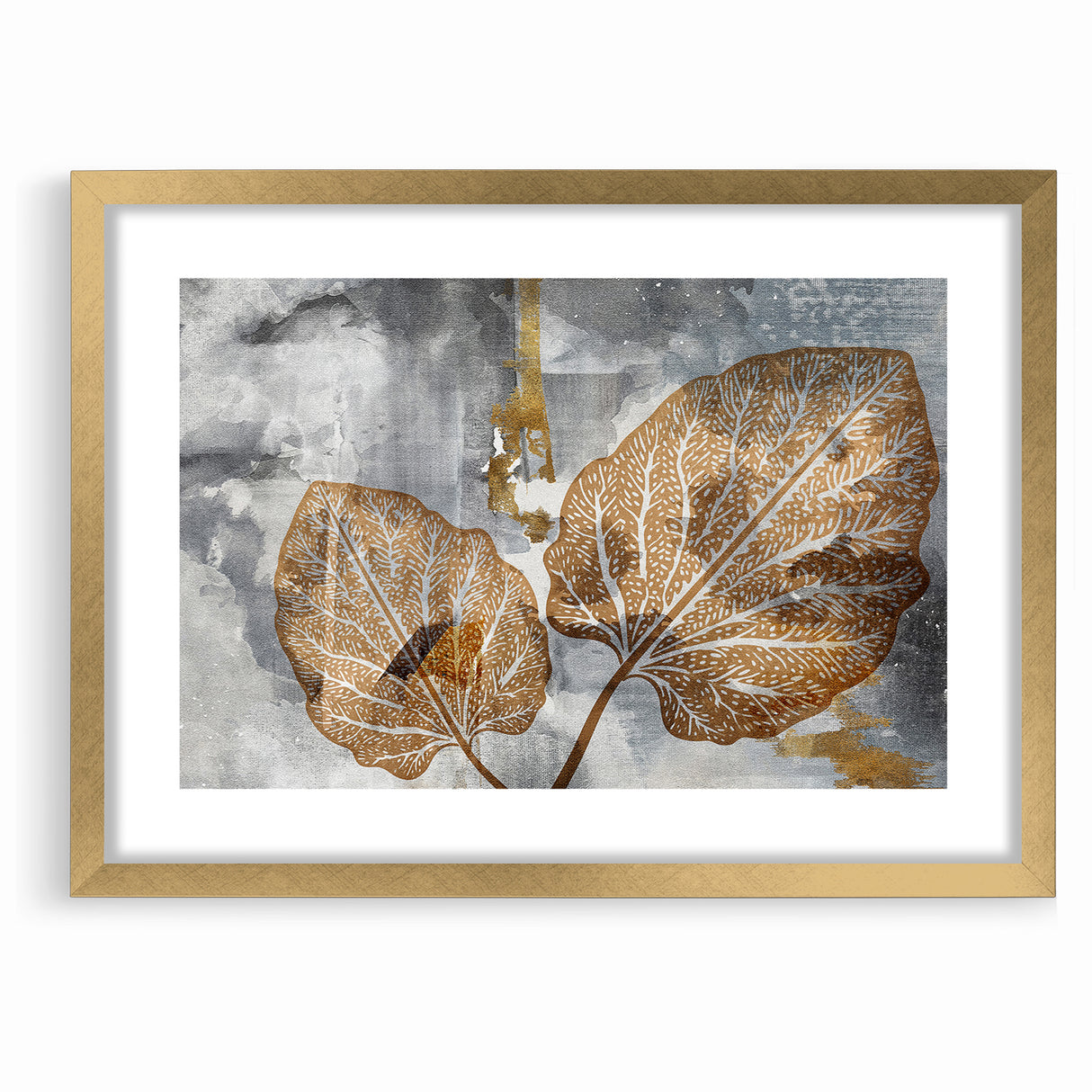 Abstract Leafy Line Art with Strokes Canvas