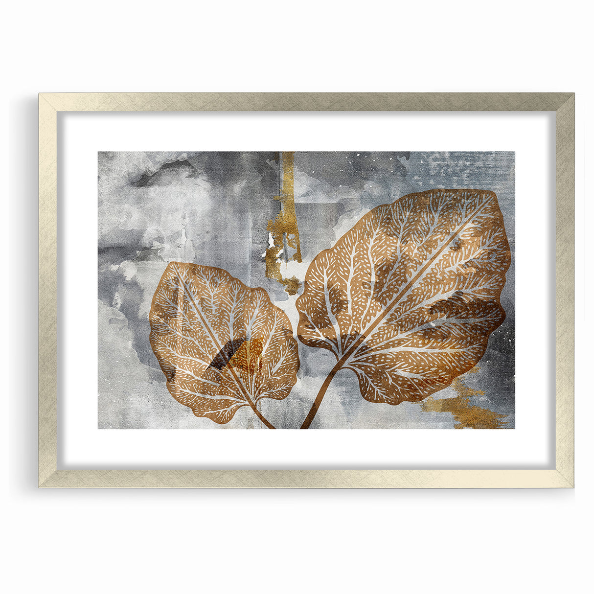 Abstract Leafy Line Art with Strokes Canvas