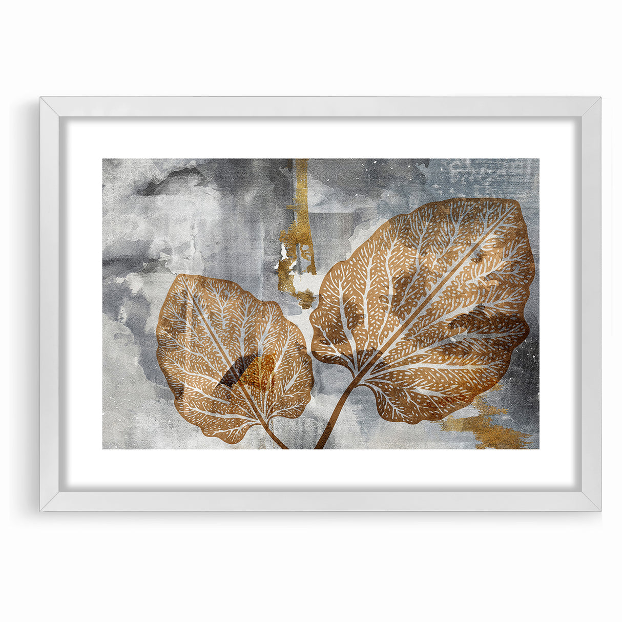 Abstract Leafy Line Art with Strokes Canvas