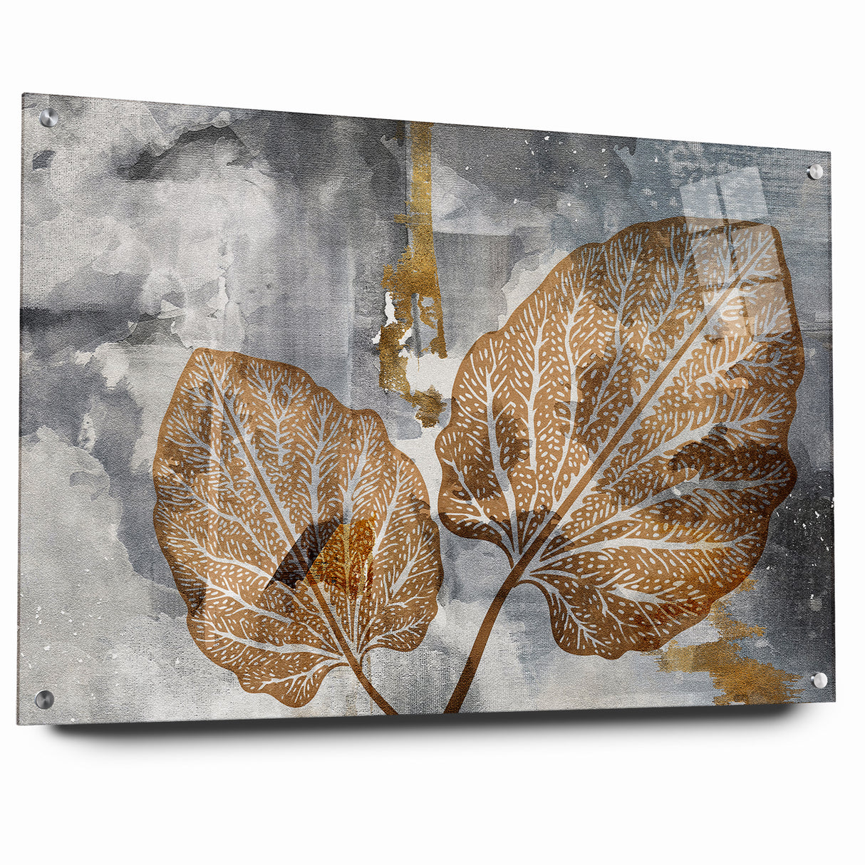 Abstract Leafy Line Art with Strokes Canvas