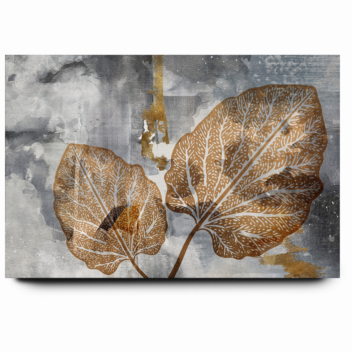 Abstract Leafy Line Art with Strokes Canvas