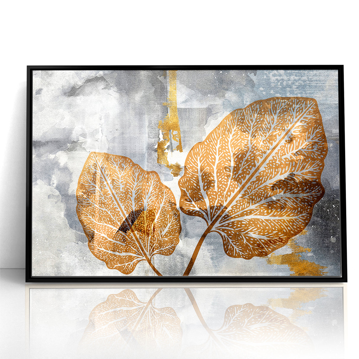 Abstract Leafy Line Art with Strokes Canvas