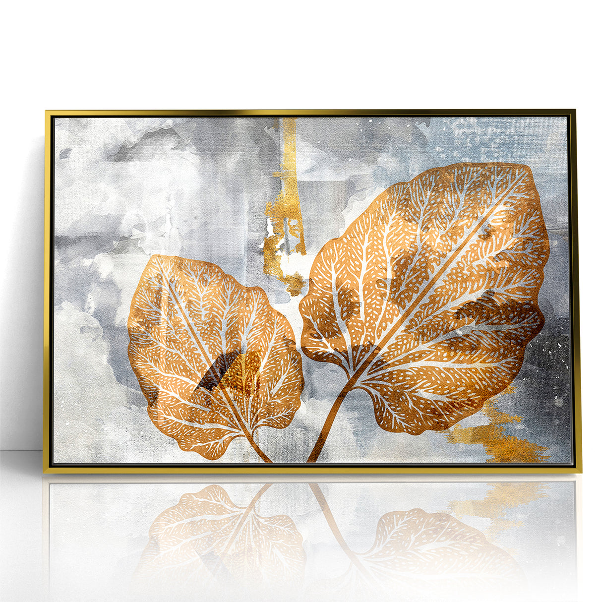 Abstract Leafy Line Art with Strokes Canvas