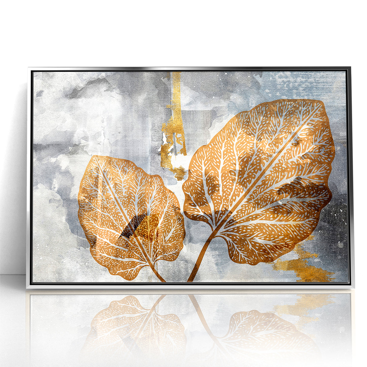 Abstract Leafy Line Art with Strokes Canvas