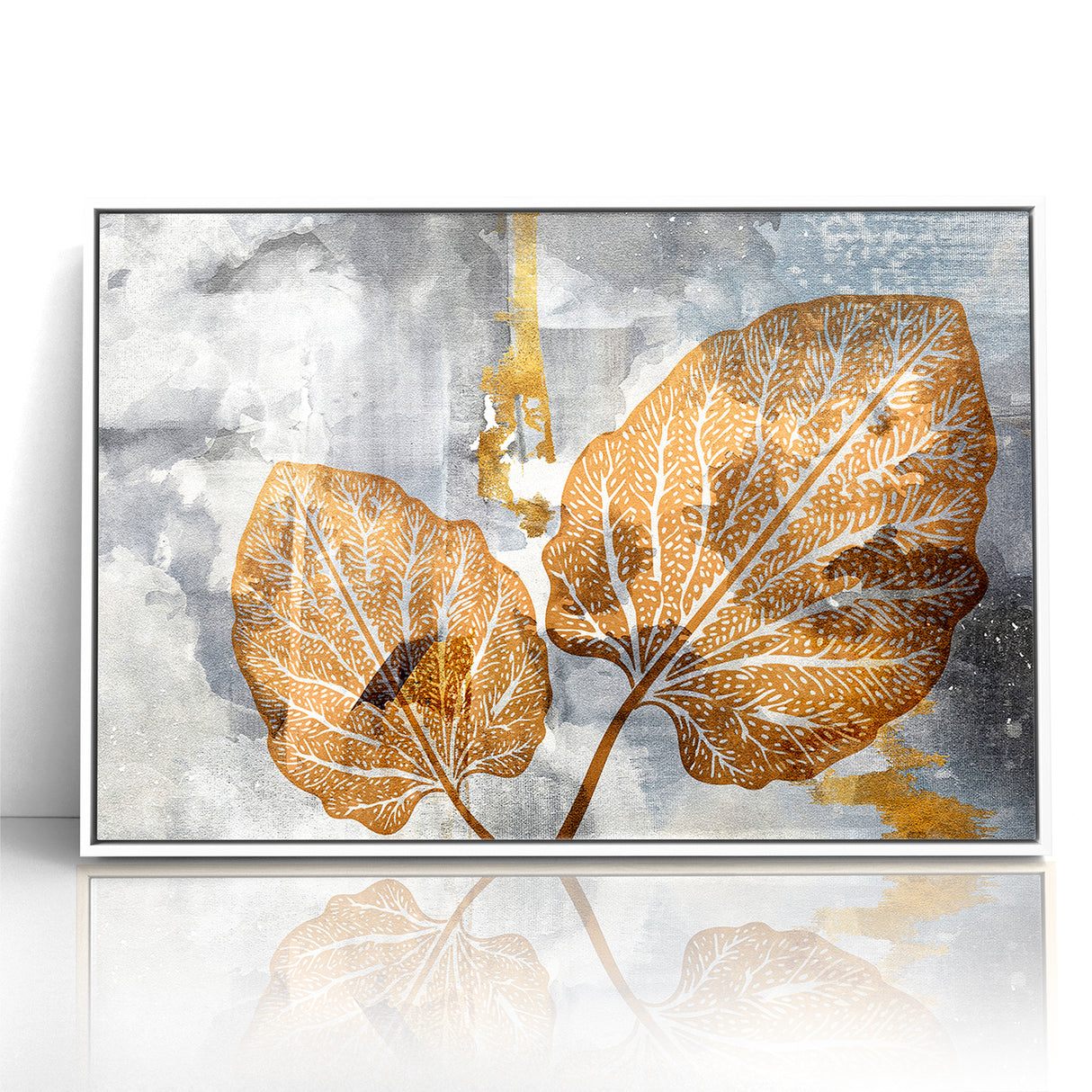 Abstract Leafy Line Art with Strokes Canvas