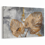 Abstract Leafy Line Art with Strokes Canvas