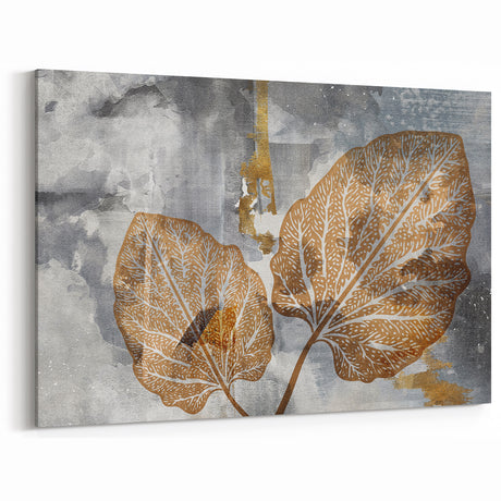 Abstract Leafy Line Art with Strokes Canvas