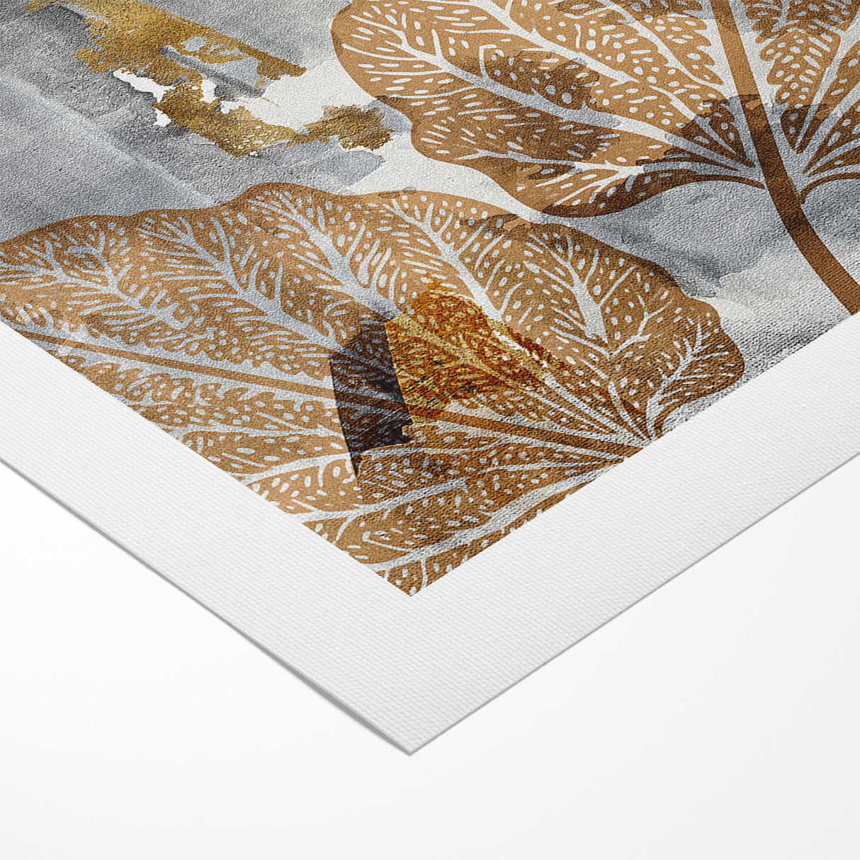 Abstract Leafy Line Art with Strokes Canvas