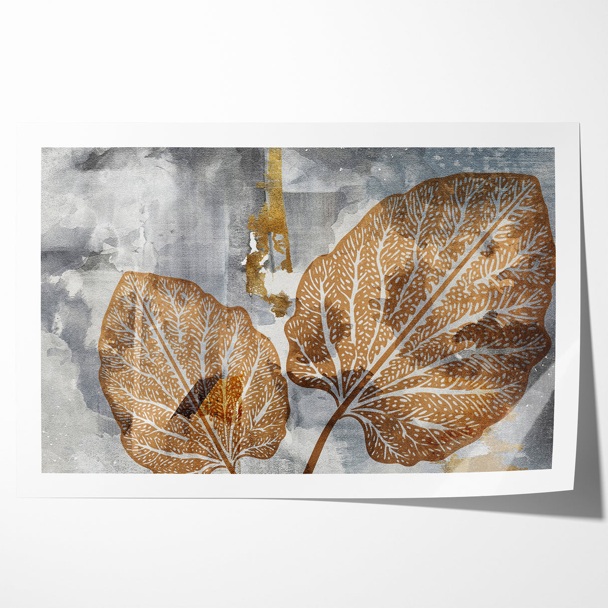 Abstract Leafy Line Art with Strokes Canvas