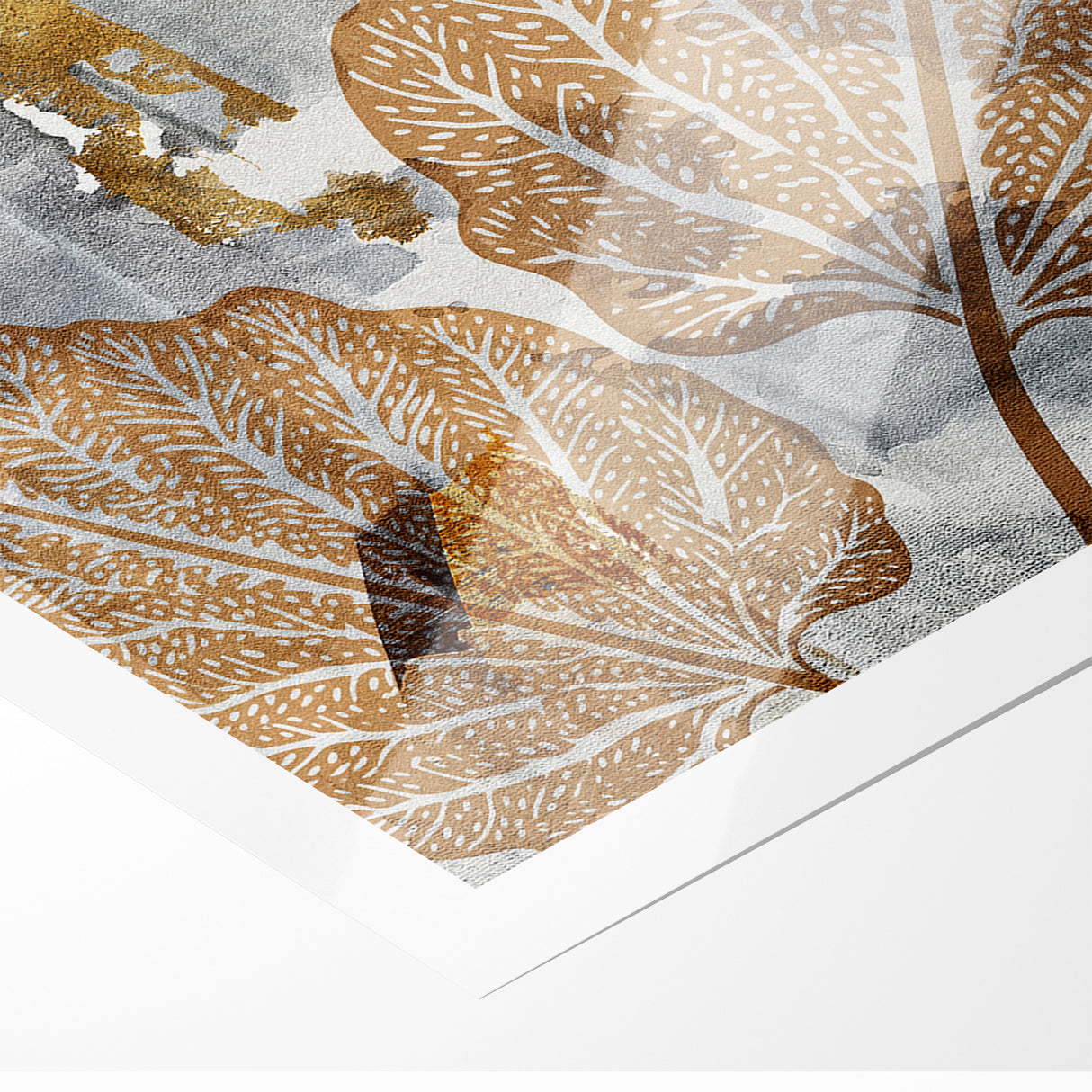 Abstract Leafy Line Art with Strokes Canvas