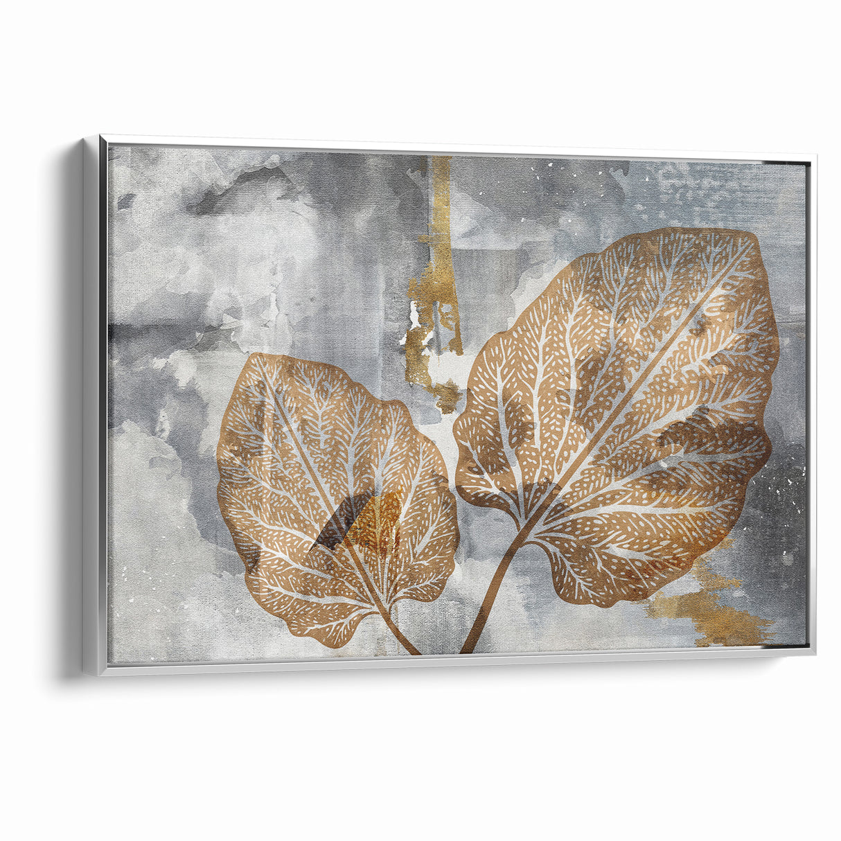 Abstract Leafy Line Art with Strokes Canvas