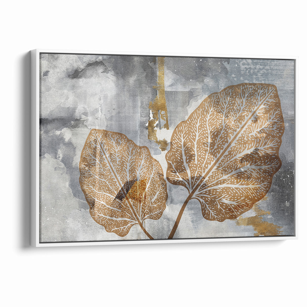 Abstract Leafy Line Art with Strokes Canvas