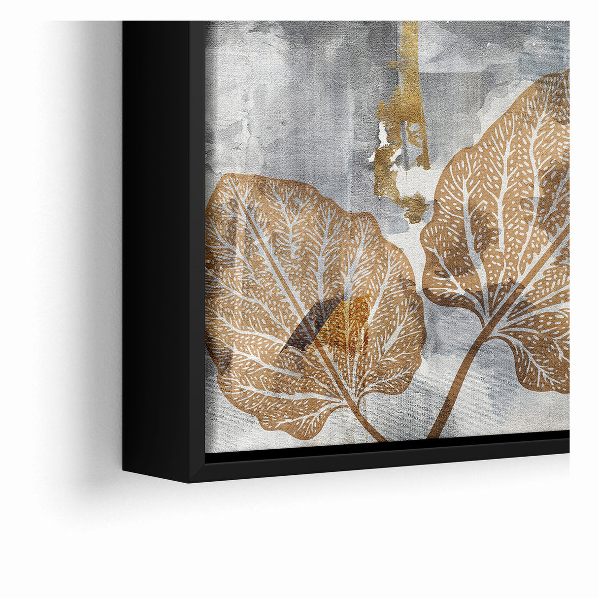 Abstract Leafy Line Art with Strokes Canvas