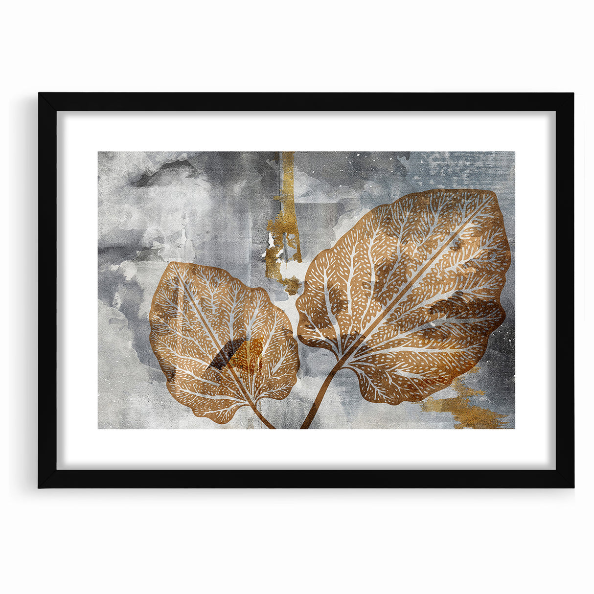 Abstract Leafy Line Art with Strokes Canvas