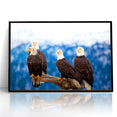 Captivating Birds of Prey Wall Art – Group of Bald Eagles Wildlife Print