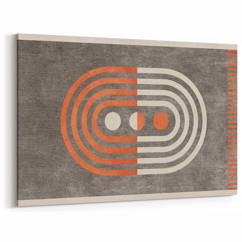 Retro Geometric Line Art with Abstract Strokes Canvas