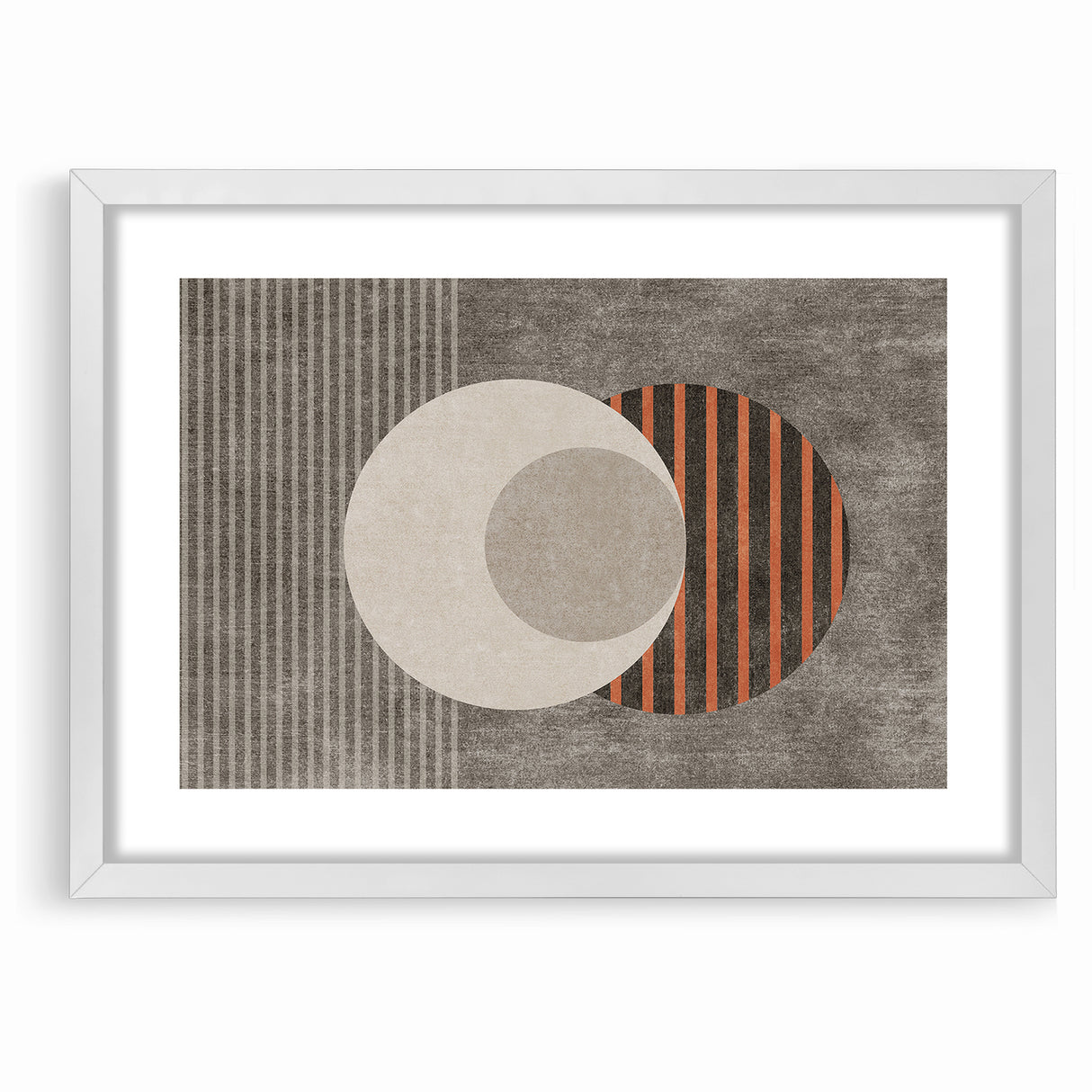 Minimalist Geometric Circles and Lines Canvas Art