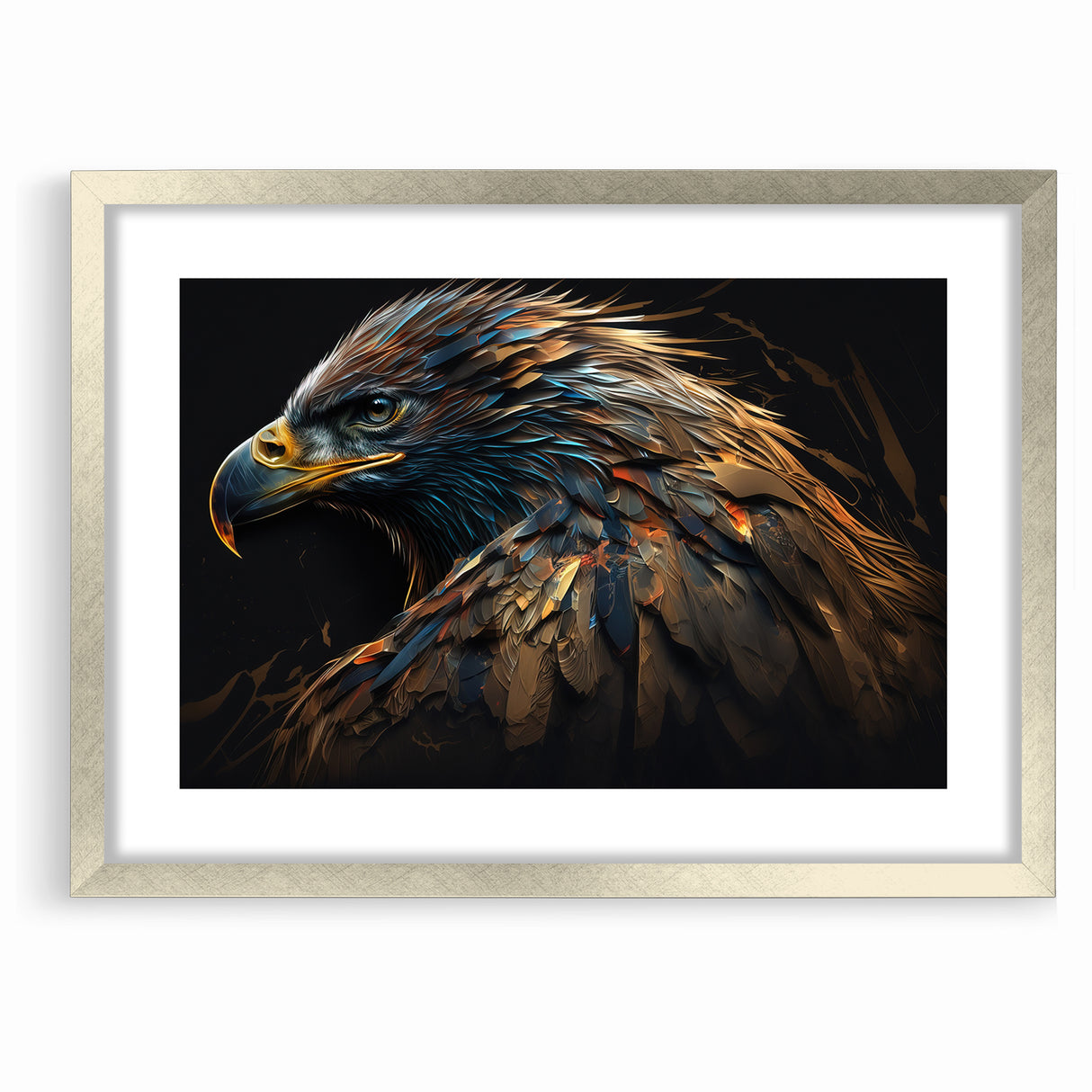 Artistic Birds of Prey Wall Art – Abstract Eagle Portrait Canvas Print