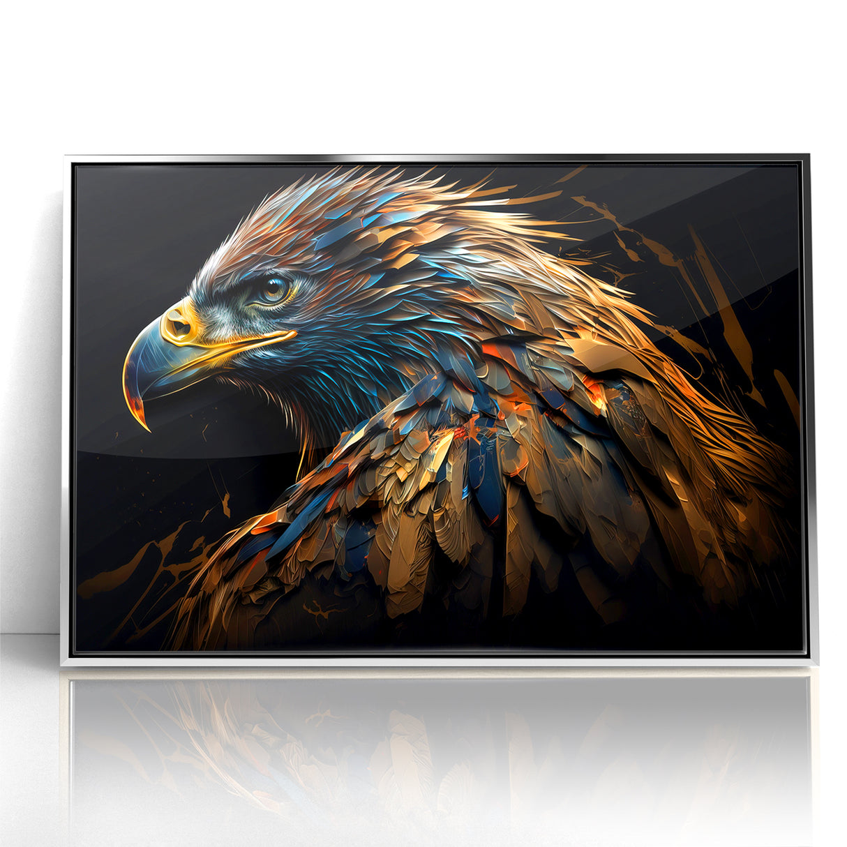 Artistic Birds of Prey Wall Art – Abstract Eagle Portrait Canvas Print