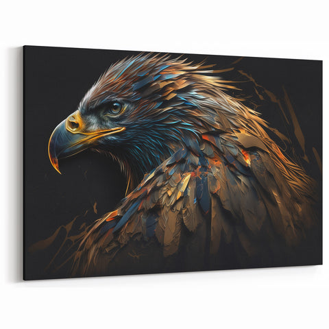 Artistic Birds of Prey Wall Art – Abstract Eagle Portrait Canvas Print