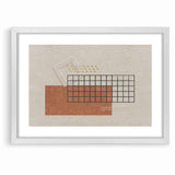 Modern Geometric Grid and Shapes Canvas Art