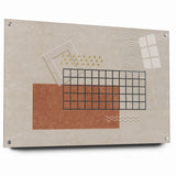 Modern Geometric Grid and Shapes Canvas Art