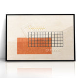 Modern Geometric Grid and Shapes Canvas Art