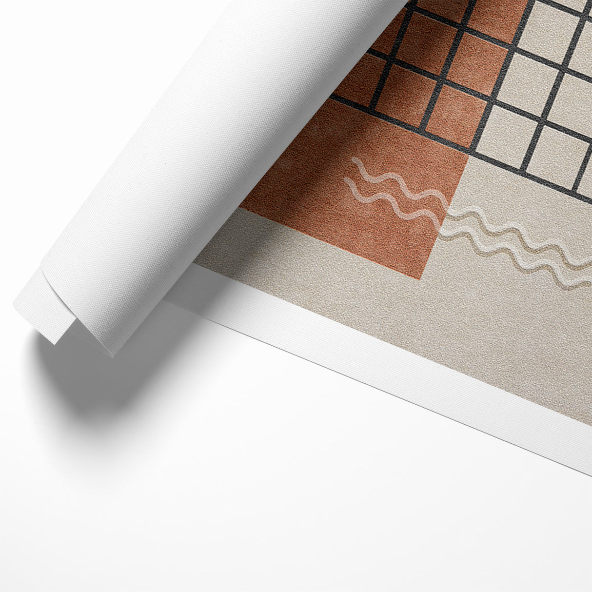 Modern Geometric Grid and Shapes Canvas Art